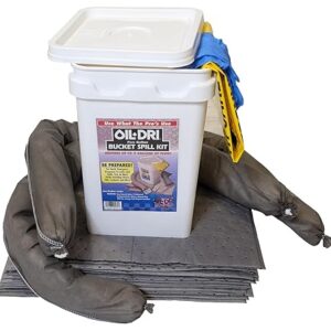 Oil-Dri L90435 Compact Universal 5-Gallon Bucket Spill Kit, 5-Gallon Maximum Absorption Capacity