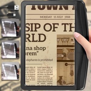 3X Desktop Reading Magnifier - Full Page Magnifying Glass,Low Vision & Seniors, for Reading Books,Small Print,Magazines,Documents.