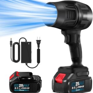 Saker Cordless Leaf Blower Portable Dust Cleaner Handheld Lightweight Turbo Jet Blower 180000 RPM with Adjustable Speed for Patio Cleaning, Drying,Camping Gift 2 Batteries BF170 Black