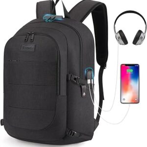 Tzowla Travel Laptop Backpack Water Resistant Anti-Theft Bag with USB Charging Port and Lock 15.6 Inch Computer Business Backpacks for Women Men Work College Gift,Casual Daypack