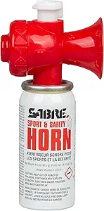 SABRE Sport and Safety Horn, 130 dB Air Horn, 60 ¼ Second or 25 ½ Second Bursts, Audible Up to 1/2-Miles (804-Meters), Perfect for Use at Sporting Events, Boating, Camping, Hiking