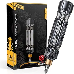 JOREST 19 in 1 Multibit Screwdriver Set EDC Multi Screwdriver Tool All in One, Birthday Gifts Ideas for Men Him Dad, Magnetic Screw Driver with Torx Phillips Hex, Pocket Repair Kit for Bike, Furniture