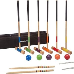 Amazon Basics Croquet Set, Six Player, Black