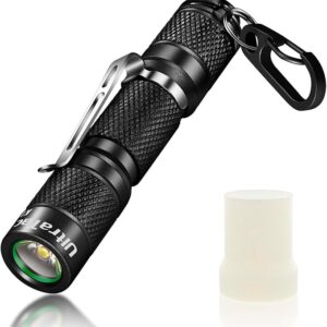 K1 180LM Ultra-Bright LED Keychain Flashlight - Waterproof AAA Mini Light with Push Button, Compact Pocket-Sized for EDC, Camping, Hiking, Emergencies & Outdoor Use (Black)
