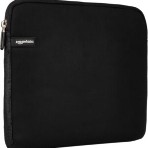 Amazon Basics 14 inch Laptop Sleeve, Compatible Protective Case with Zipper for MacBook Pro, MacBook Air - Black