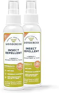Wondercide - Mosquito, Tick, and Insect Repellent with Natural Essential Oils - DEET-Free Bug Spray and Killer - Safe for Family - Lemongrass 2-Pack of 4 oz Bottle