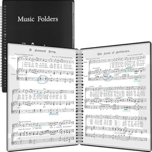 Sheet Music Folder, Music Folder, Premium Spiral Binder Organizer for Sheet Music, Sturdy Double Side Writable 60 Pages Music Sheet Folders Fits Letter Size (8.5 x 11 inches) by RNSXYAT