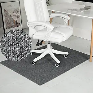 Chair Mat for Hardwood Floor, 36" x 48" Heavy Duty Office Chair Mat for Rolling Chairs, Anti Slip, Computer Chair Desk Mat, Floor Protector for Home Office, Black&Grey