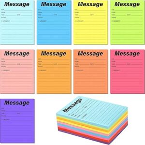 9 Pcs Phone Message Sticky Notes Self Adhesive Record Pad for Home Office Work Call School Supplies 5.1 X 3.94inch Assorted Neon Colors