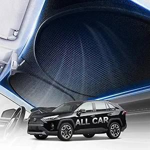 [2025 Upgrade] Doogoocoo Windshield Sun Shade, [100% Sun Block & Ice-Crystal Cooling] Protect Interior & Keep Car Cooler, Portable Foldable Car Sunshade Front Windshield (64x32 Inches)