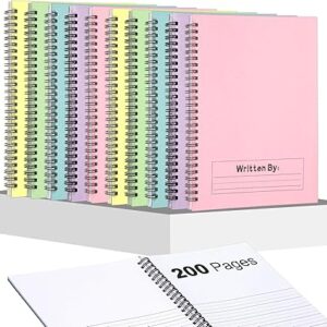 Henoyso 10 Pcs Primary Composition Notebook K-2 Bulk Spiral Primary Journal Drawing Handwriting Practice for Kids 4-6 Kindergarten 1st 2nd Grade Back to School Supplies (Macaron Color,100 Sheets)