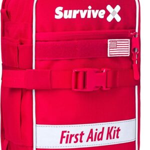 Large First Aid Kit for Car, Travel & Home - Emergency Kit for Hiking, Camping, Backpacking and Outdoors - Includes Zip Stitch Wound Closure Strips - FSA HSA Approved