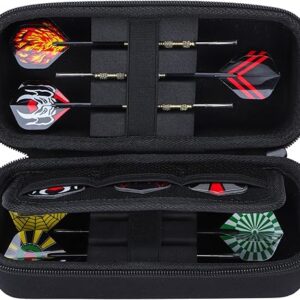 Hard Case Compatible with Steel or Soft Darts Set, Storage Holder Fits Dart Tips Shafts Flights and Accessories