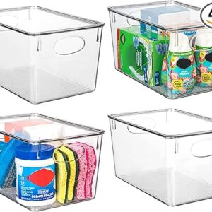 ClearSpace Plastic Storage Bins With lids, 4 Pack – Perfect Pantry Organization and Storage – Fridge Organizer, Pantry Storage Containers and Storage Bins, Cabinet Organizers