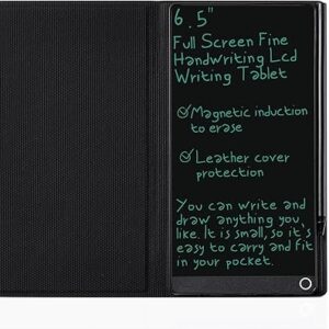 LCD Writing Tablet for Adult: Mini 6.5 Inch Full Screen Digital Notepad with Hall Switch and Tablet Case Reusable Writing Pad Portable Use for Office Study Teaching