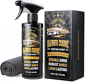 Carceracot Ceramic Coating for Cars (16 oz.), Unmatched Shine Nano Car Wax Coating Spray, No Pungent Smell, Quick Detailer Spray Wax, LONG LASTING Shiny Car Stuff with Microfiber Towel, Easy to Apply