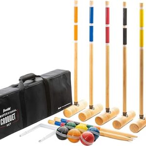 Franklin Sports Portable Backyard Croquet Sets - Complete 4 + 6 Player Croquet Sets with Mallets, Croquet Balls + Wickets Included - Outdoor Family Lawn Game Sets
