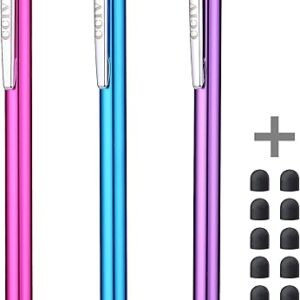Stylus Pens for Touch Screens iPad iPhone Kindle Fire (Pink/Purple/Aqua Blue)