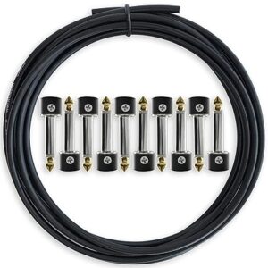 Crosby Solderless Pedalboard Cable Kit - No Cable Stripping Required, 10 Feet of Cable & 10 Gold Tip Connectors with Magnetic Screws & Screwdriver Make 5 DIY Custom Patch Cables