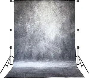 Abstract Professional Photography Backdrop for Portrait Photo Props Booth Background Photoshoot Studio with Polyester Fabric Roller Pocket on Top (8x10ft,Grey)