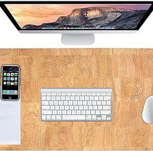 Cork Desk Pad – Table Mat - Vegan Leather – Cruelty Free – Eco Friendly - Light Brown