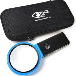 Vision Aid 30x Hands-Free Magnifier with Ultra Bright 36 LED Lights and Case - 40x Loupe Magnifying Glass with Stand for Reading Jewelry Coins Watch Hobby Crafts Close Work