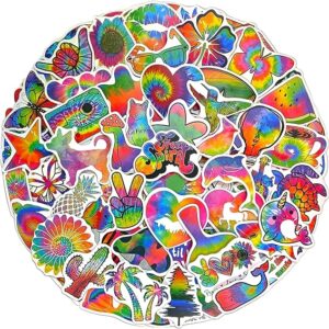 Rainbow Graffiti Stickers - 100 Pcs Waterproof Vinyl Psychedelic Hippie Stickers for Water Bottle, Laptop, Phone Case - Groovy Colorful Trippy Stickers for Kids, Teens & Adults