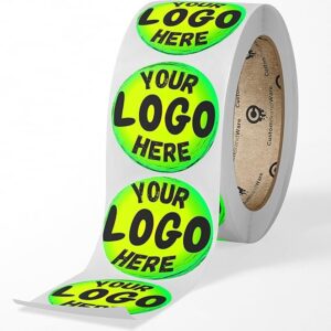 Build Your Own Stickers - Any Design + Logo - Personalize Business - 50+ Roll - Multi Shapes, Sizes, Backgrounds, Text - Gloss/Matte Labels (1.5 inch Circle)