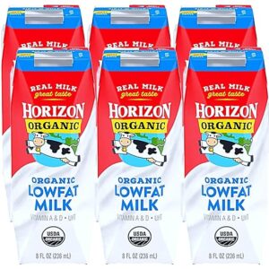 Horizon Organic Shelf Stable 1% Lowfat Milk Boxes, USDA Certified Organic UHT Milk from Pasture-Raised Cows, No Refrigeration Required, 8 fl oz, 18 Count