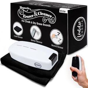 Loddie Doddie Chalkboard Cleaner Spray & Magnetic Eraser All-in-One Kit - Removes Liquid Chalk Marker & Ink from Chalk Board, Whiteboard, Dry Erase Marker Board - Dry Erase Cleaner - Chalkboard Eraser