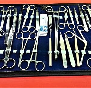 Premium CYNAMED USA 157 Pieces Instruments KIT Veterinary Scissors Forceps Needle Holder Scalpel Handel Stainless Steel All in ONE