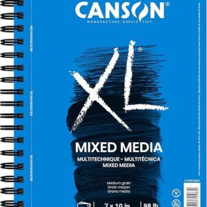Canson XL Series Mixed Media Pad, Side Wire, 7x10 inches, 60 Sheets – Heavyweight Art Paper for Watercolor, Gouache, Marker, Painting, Drawing, Sketching