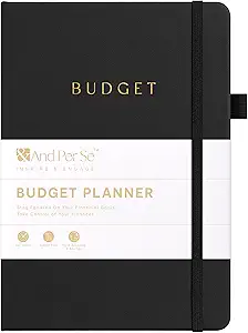 And Per Se Budget Planner, Monthly Budget Book with Expense Tracker Notebook, Undated Financial Planner & Bill Organizer - A5 Size, Hardcover (Black)