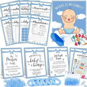 Baby Shower Games Boy, 12 Baby Shower Games for 50 Guests, Baby Boy Shower Games, Funny Hilarious Coed Blue Baby Shower Games Activities Cards Kit Set Bundle