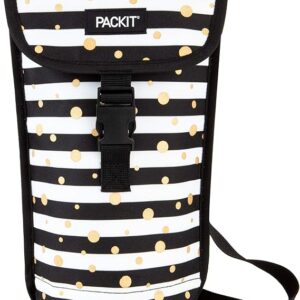 PackIt Freezable Wine Bag, Celebration Dot, Built with EcoFreeze Technology, Foldable, Reusable, Shoulder Strap with Buckle Closure, Perfect for Adults and Drinks On-the-Go