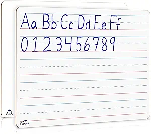 Scribbledo Double Sided Whiteboard Lined Dry Erase Board for Kids Ruled Writing Board Handwriting Practice Small White 9x12 Dry Erase Board with Lines Education Teacher Supplies