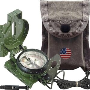 Cammenga Compass Military Grade Phosphorescent - Lensatic Compass Shock, Sand, and Waterproof, Tactical, Navigation - Made in The USA