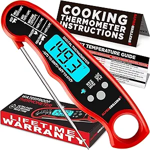 Alpha Grillers Meat Thermometer Digital - Instant Read Food Thermometer for Cooking Grilling Air Fryer Griddle Probe Kitchen Gadgets Essentials BBQ Accessories Grill Gifts for Men Him Dad Birthday