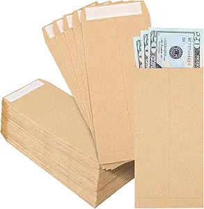 Joyberg 120 PCS Money Envelopes, 6.5"x3.2" Small Cash Envelopes Self-Adhesive for Saving Challenge, Coin, Check, Budget, Small Item Organizer