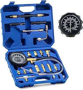 Orion Motor Tech Fuel Pressure Gauge - 0-140psi Fuel Gauge with Hoses & Adapters, Gasoline Pressure Tester