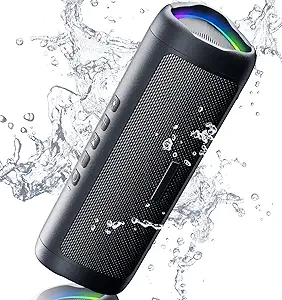 Bluetooth Speaker with HD Sound, Portable Wireless, IPX5 Waterproof, Up to 20H Playtime, TWS Pairing, BT5.3, for Home/Party/Outdoor/Beach, Electronic Gadgets, Birthday Gift (Black)