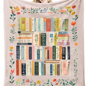 Book Lovers Gifts, Reading Blanket for Readers, Bookish Book Club Reading Librarian Gifts Blanket 60"x50" (Pink)