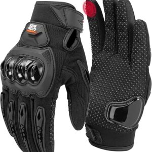 KEMIMOTO Motorcycle Gloves for Men/Women, Touchscreen Dirt Bike Gloves with Shell, Anti-Slip for Motorbike, Riding, Racing, Cycling, Dirt Bike, ATV, UTV, Motocross, BMX, Hiking