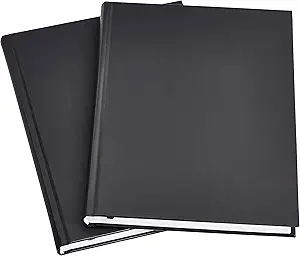 Amazon Basics Professional Journal, 10.5X7.5 inches, Black, 2-Pack