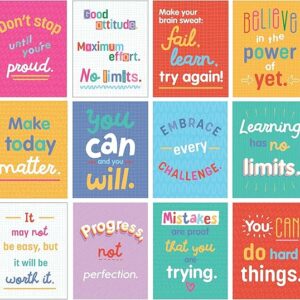 Carson Dellosa 12-Piece Growth Mindset 8.5"x 11” Positive Quote Wall Poster Set, Motivational Posters for Classroom Bulletin Board, Inspirational Wall Decor, Classroom Decoration