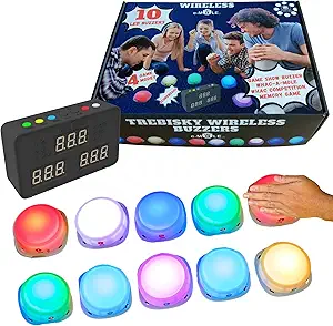 Trebisky Wireless Buzzer System for Game Show Emole 10 Players (10-Buzzer System)