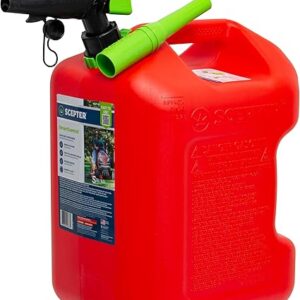Scepter FSCG552 Fuel Container with Spill Proof SmartControl Spout with Bonus Spout Extender, Rear Handle Red Gas Can, 5 Gallon