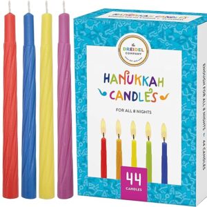 The Dreidel Company Menorah Candles Chanukah Candles 44 Colorful Hanukkah Candles for All 8 Nights of Chanukah (Single-Pack)