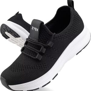 ZYEN Wide Toe Box Shoes Women Non-Slip Ultra Light Running Sneakers Extra Wide Feet Arch Support Walking Shoes Tennis Diabetes Breathable Gym Workouts 6-12