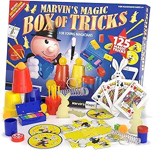 Marvin's Magic - 125 Amazing Magic Tricks for Children - Kids Full Set - Kit for Kids Including Wand, Card Tricks + Much More - Suitable for Age 6+